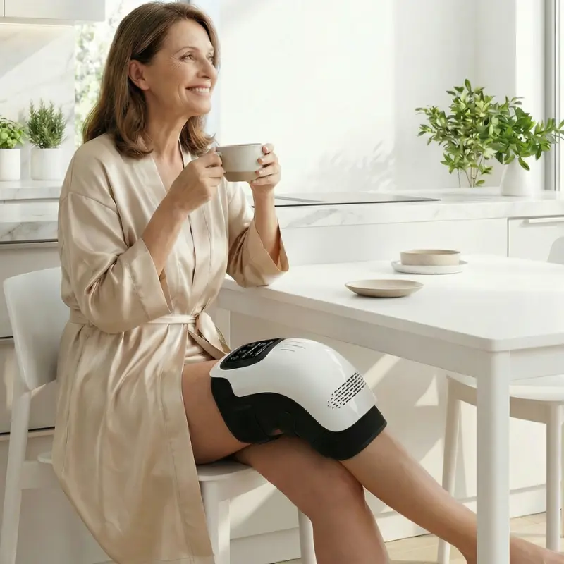 Senhora tomando café usando o ARTICure